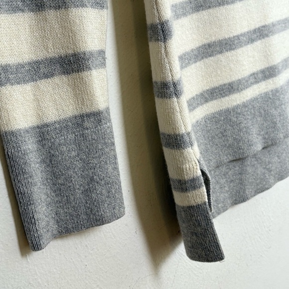 CLAUDIA NICHOLE Preppy Minimalist Striped Cashmere Cotton Crewneck Sweater XS - Picture 7 of 16